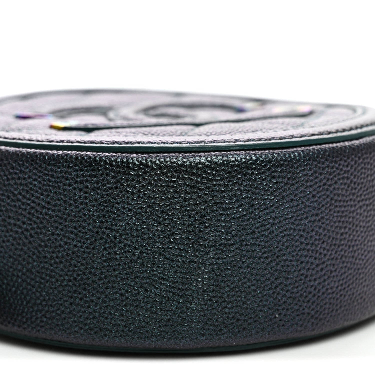 Chanel Iridescent Caviar Quilted Round Filigree Crossbody Dark Turquoise 9 of 11