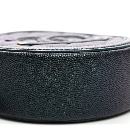 Chanel Iridescent Caviar Quilted Round Filigree Crossbody Dark Turquoise 9 of 11