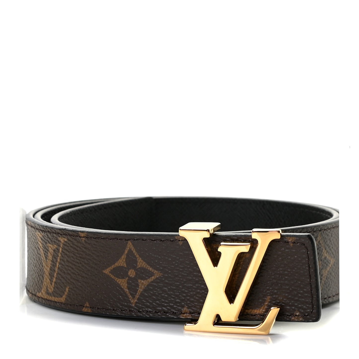 Calfskin Monogram 30mm LV Initiales Reversible Belt 80 32 Black