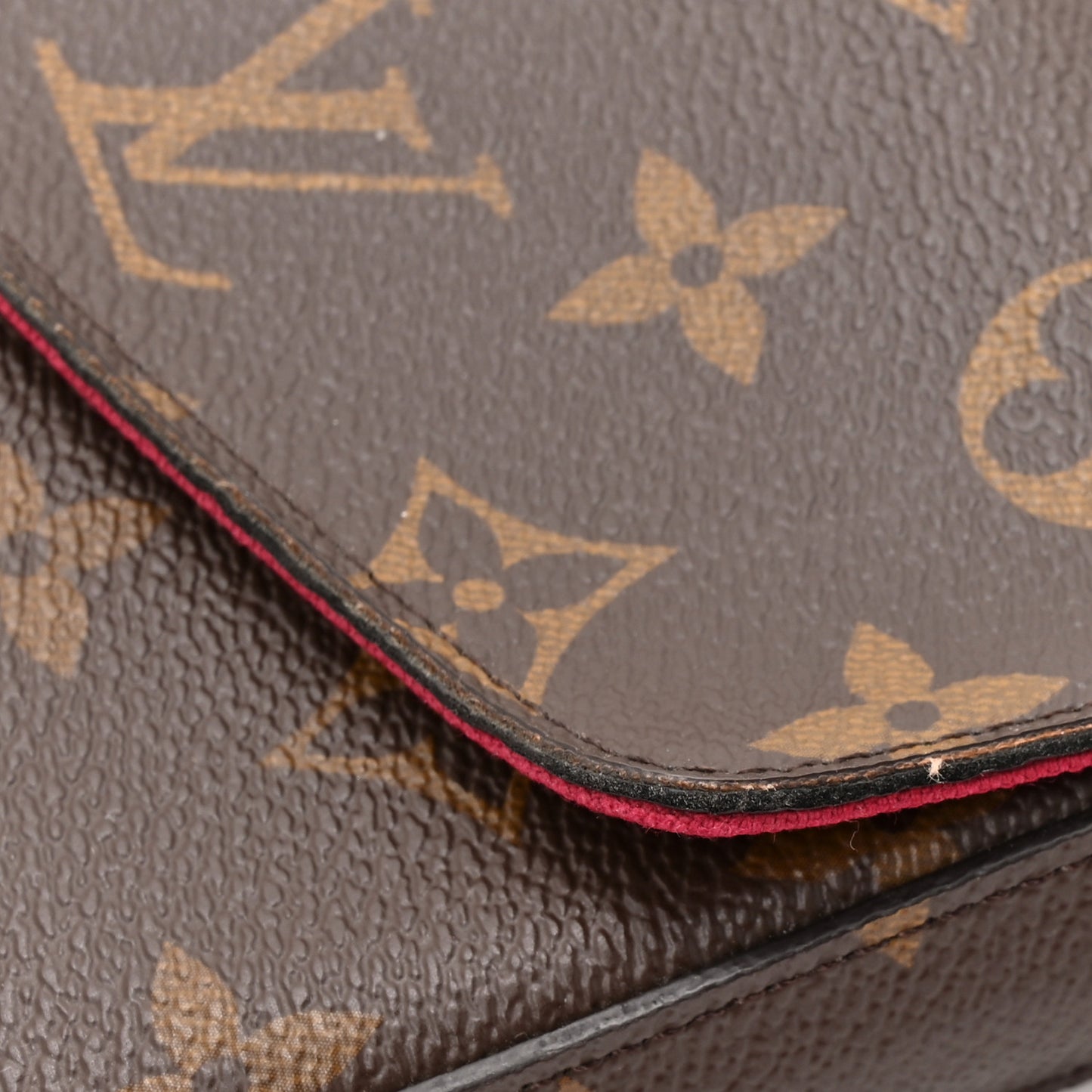 Monogram Pochette Felicie Chain Wallet Fuchsia