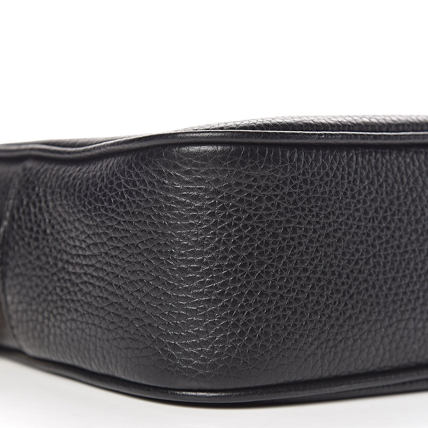 Pebbled Calfskin Small Soho Disco Bag Black