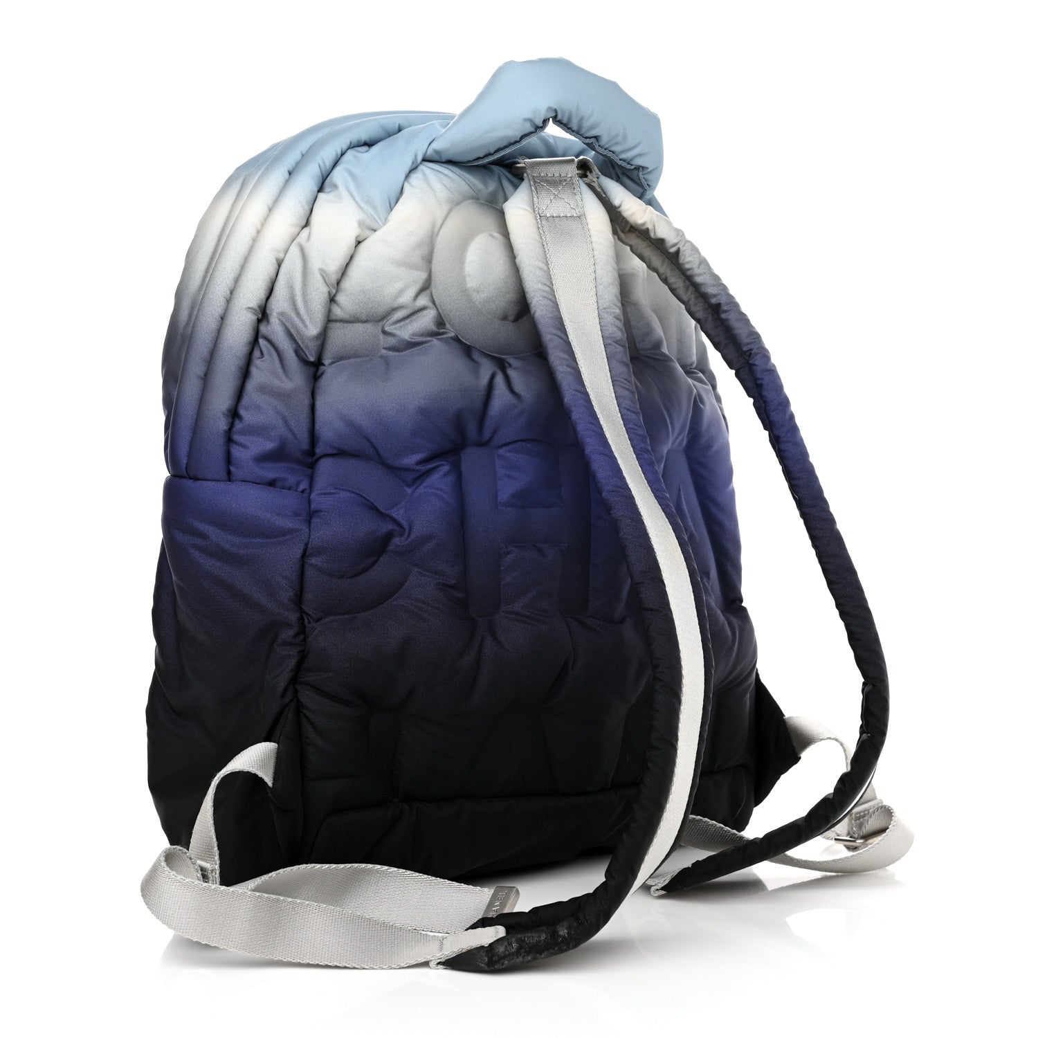 Chanel Nylon Embossed Small Doudoune Backpack Black Blue White 3 of 10