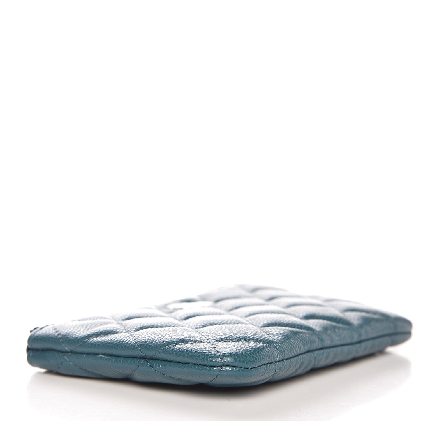 Caviar Quilted Small Cosmetic Case Dark Turquoise