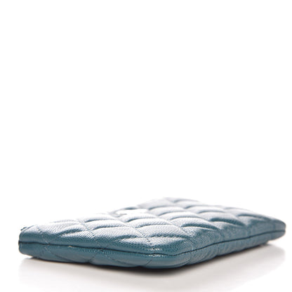 Chanel Caviar Quilted Small Cosmetic Case Dark Turquoise 4 of 8