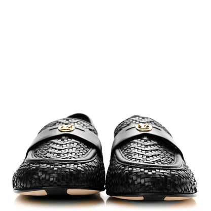 Louis Vuitton Goatskin Braided Soho Flat Loafer 41 Black 3 of 9