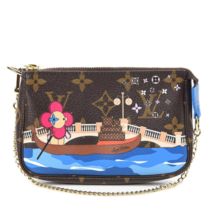 Louis Vuitton Monogram 2019 Christmas Animation Mini Venice Pochette Accessories Blue 1 of 9