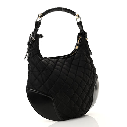 Burberry Nylon Calfskin Quilted Hoxton Hobo Black 3 of 12