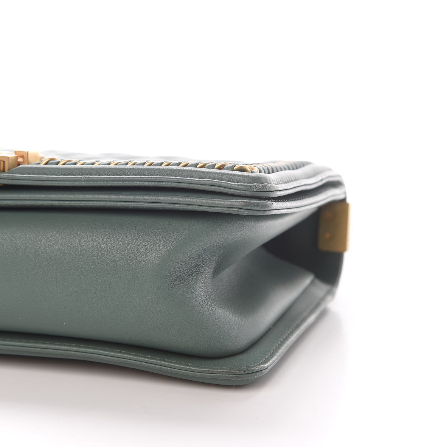 Chanel Calfskin Quilted Medium Boy Top Handle Flap Green 10 of 10