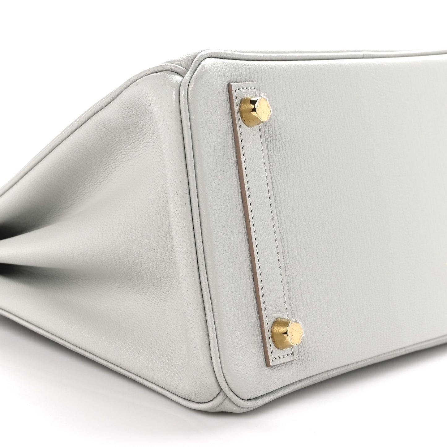 Chevre Mysore Horseshoe Birkin 25 Gris Perle Gold