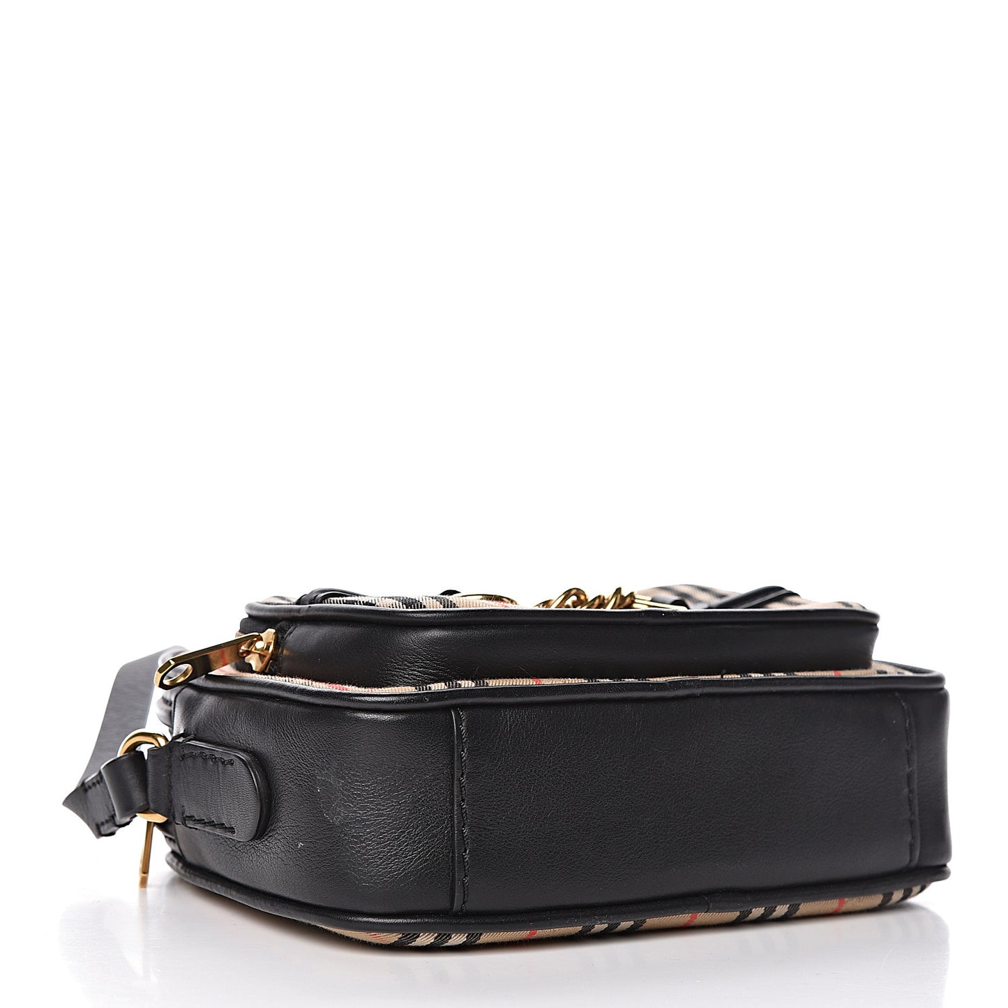 1983 Knight Check Smooth Calfskin Link Camera Bag Black