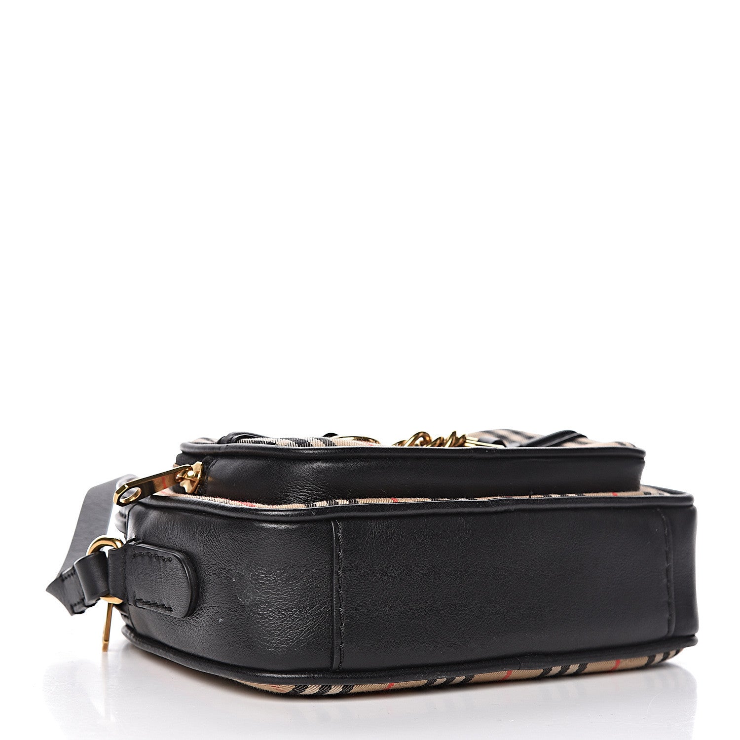 Burberry 1983 Knight Check Smooth Calfskin Link Camera Bag Black 4 of 10