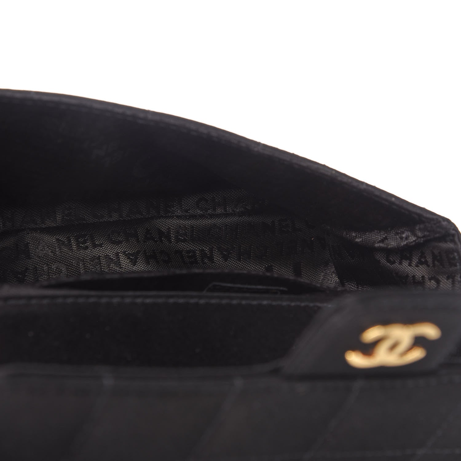 Chanel Satin Chocolate Bar Quilted Camellia Rectangular Mini Flap Black 5 of 11