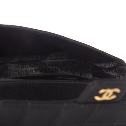 Chanel Satin Chocolate Bar Quilted Camellia Rectangular Mini Flap Black 5 of 11