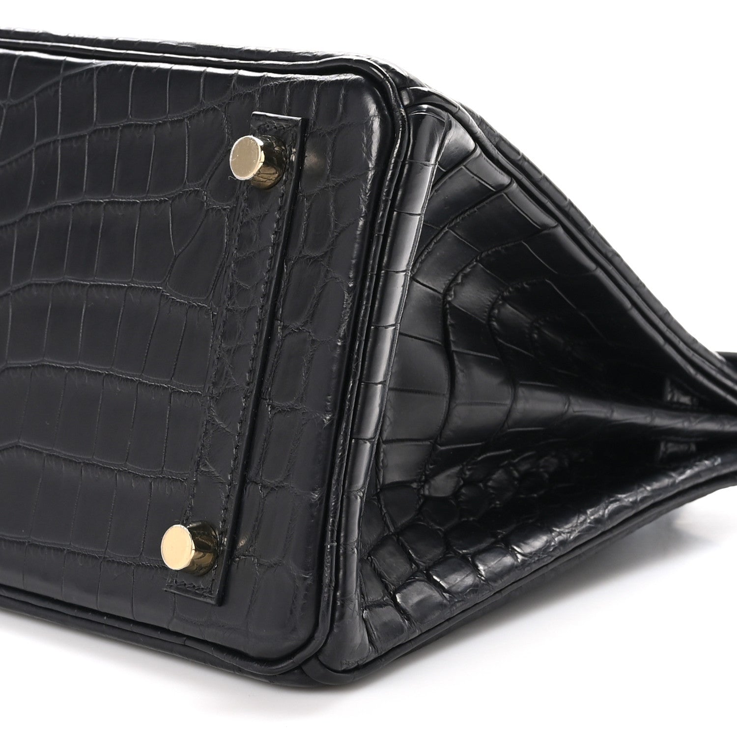 Hermes Matte Niloticus Crocodile Birkin 25 Black 10 of 11