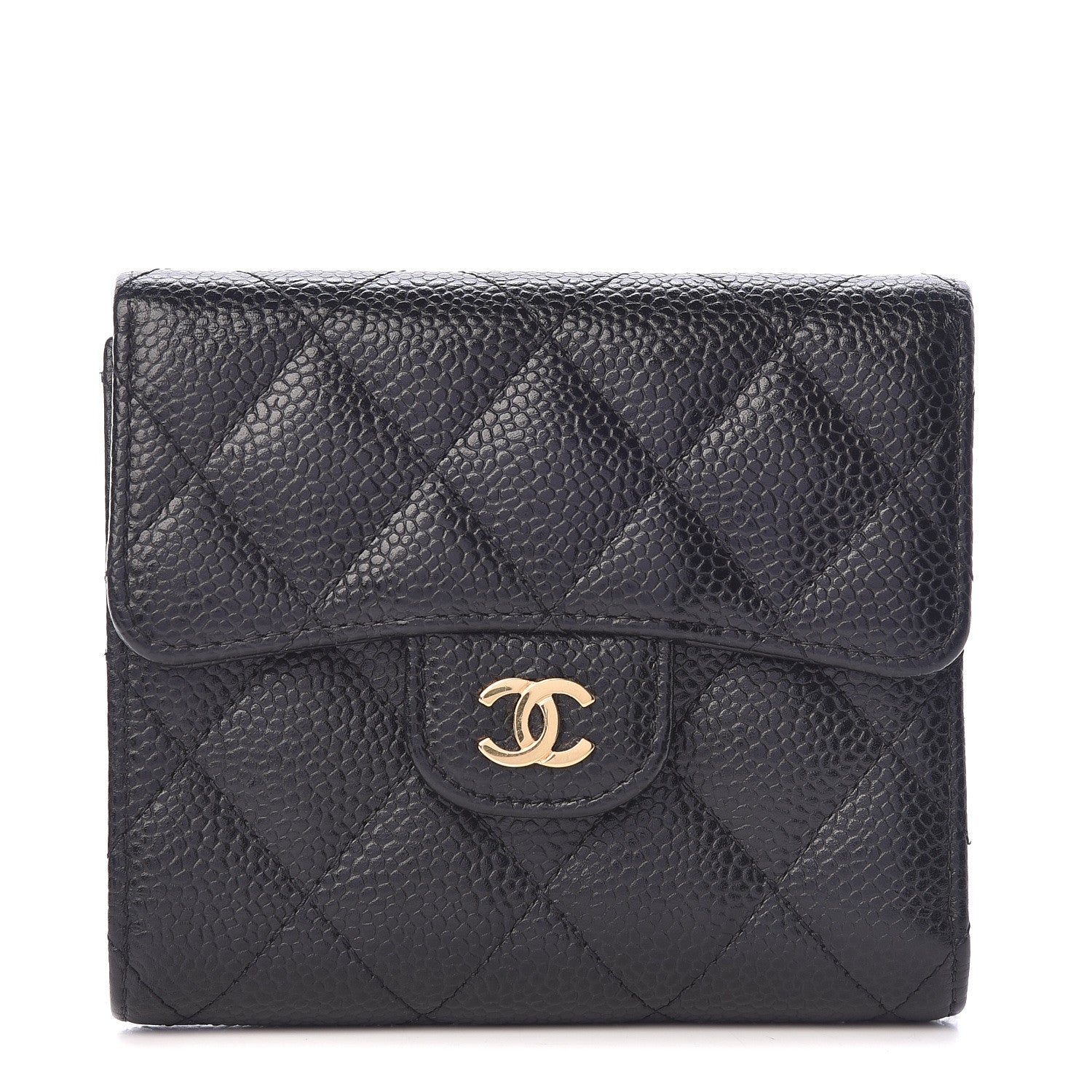 Chanel Caviar Quilted Compact Flap Wallet Black 1 of 10