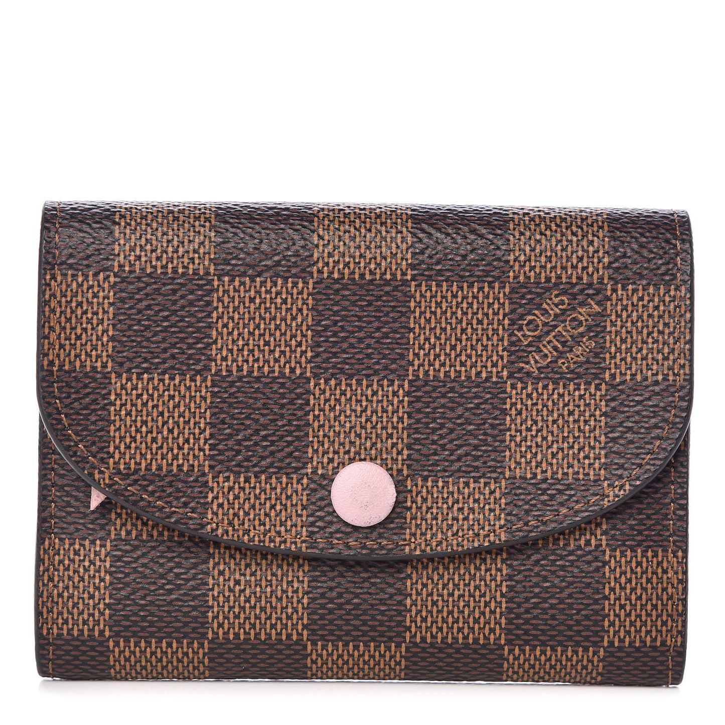 Damier Ebene Rosalie Coin Purse Rose Ballerine