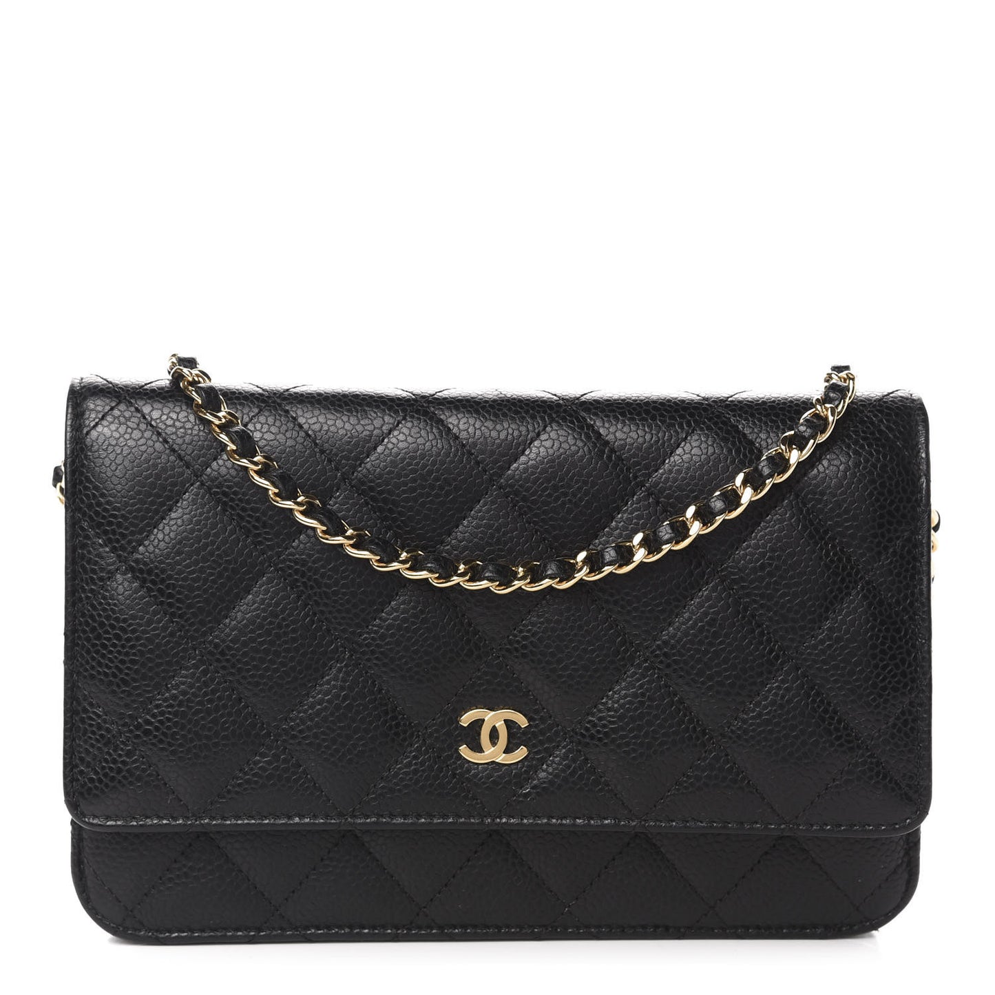 Caviar Quilted Wallet On Chain WOC Black