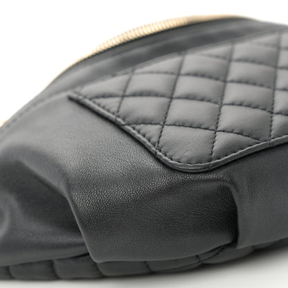 Chanel Lambskin Quilted Waist Bag Fanny Pack Black 9 of 10