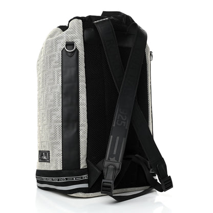 Fendi Mesh Vitello Century FF 1974 Embossed Drawstring Zippered Backpack Latte Black 2 of 4