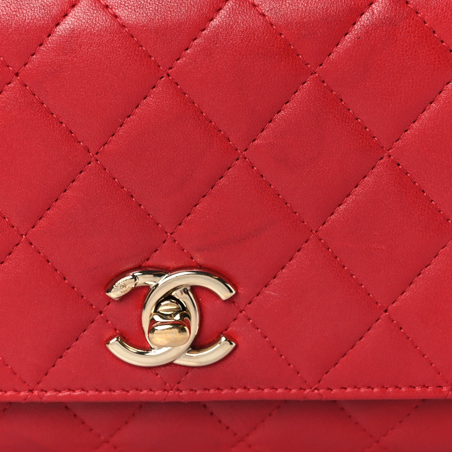 Chanel Lambskin Quilted Trendy CC Wallet On Chain WOC Red 12 of 12
