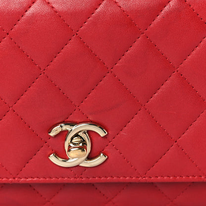 Chanel Lambskin Quilted Trendy CC Wallet On Chain WOC Red 12 of 12