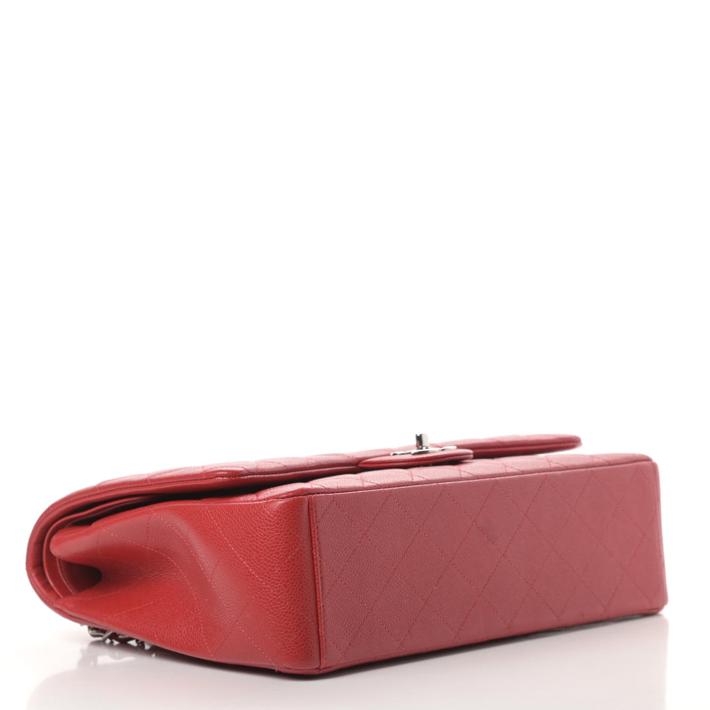 Caviar Quilted Maxi Double Flap Red