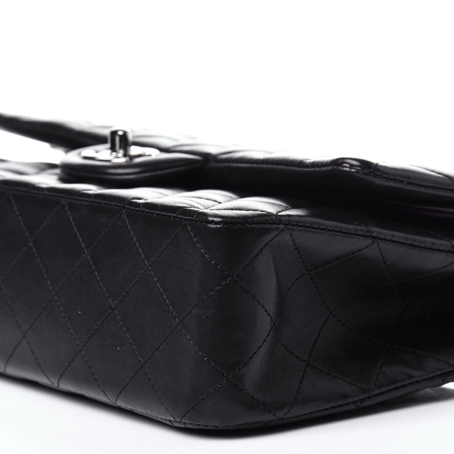Chanel Lambskin Quilted Medium Double Flap Black 9 of 10