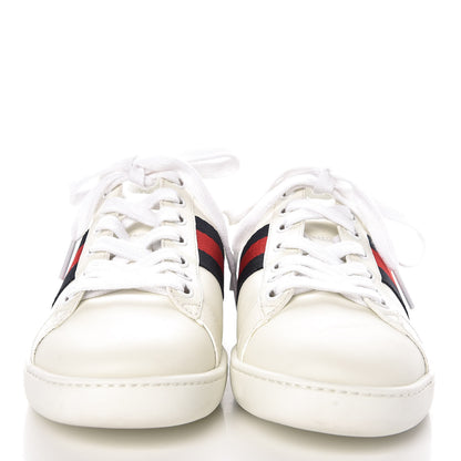 Gucci Calfskin Ayers Web Womens Ace Sneakers 35.5 White Blue 2 of 9