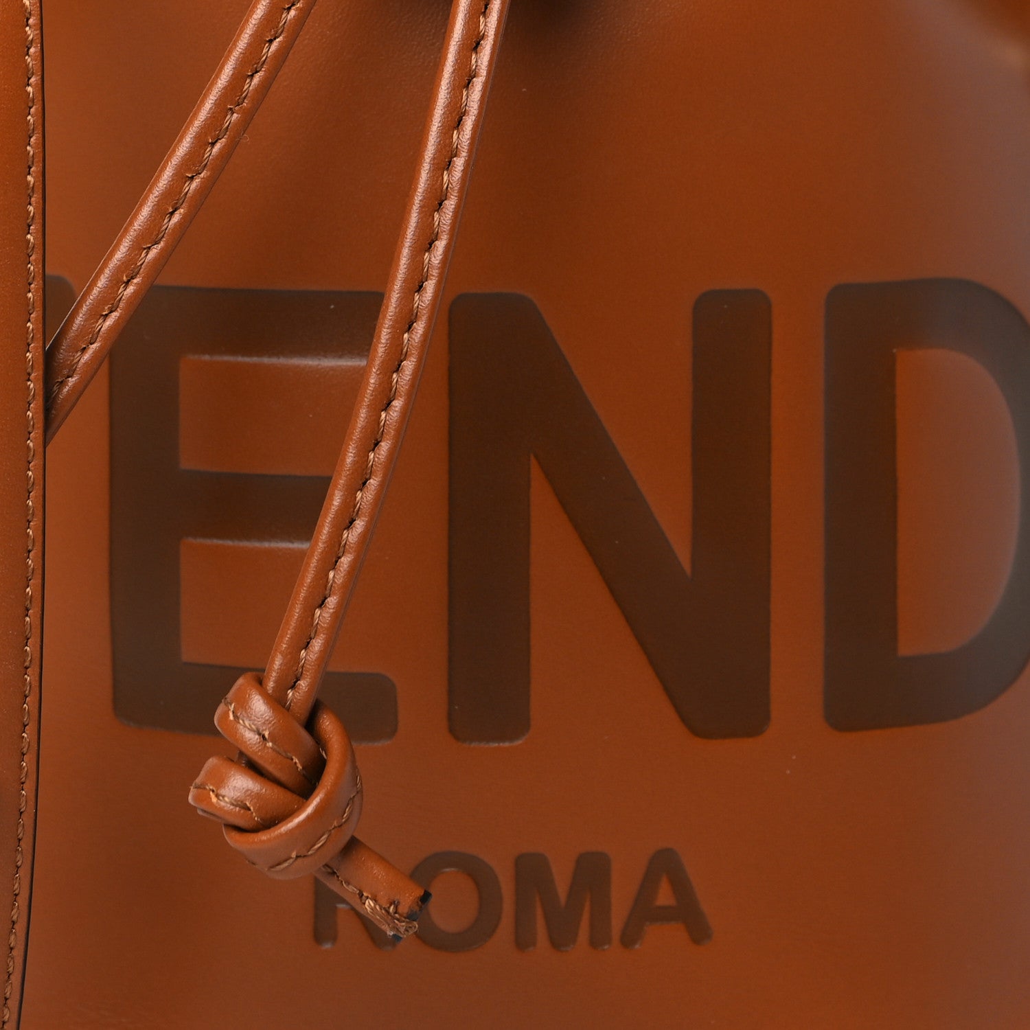 Fendi Vitello King F is Fendi Logo Embossed Mini Mon Tresor Bucket Bag Cuoio 9 of 11