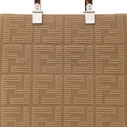 Fendi Technical Fabric Plexiglass FF Large Fendi Sunshine Shopper Tote Sand 8 of 10