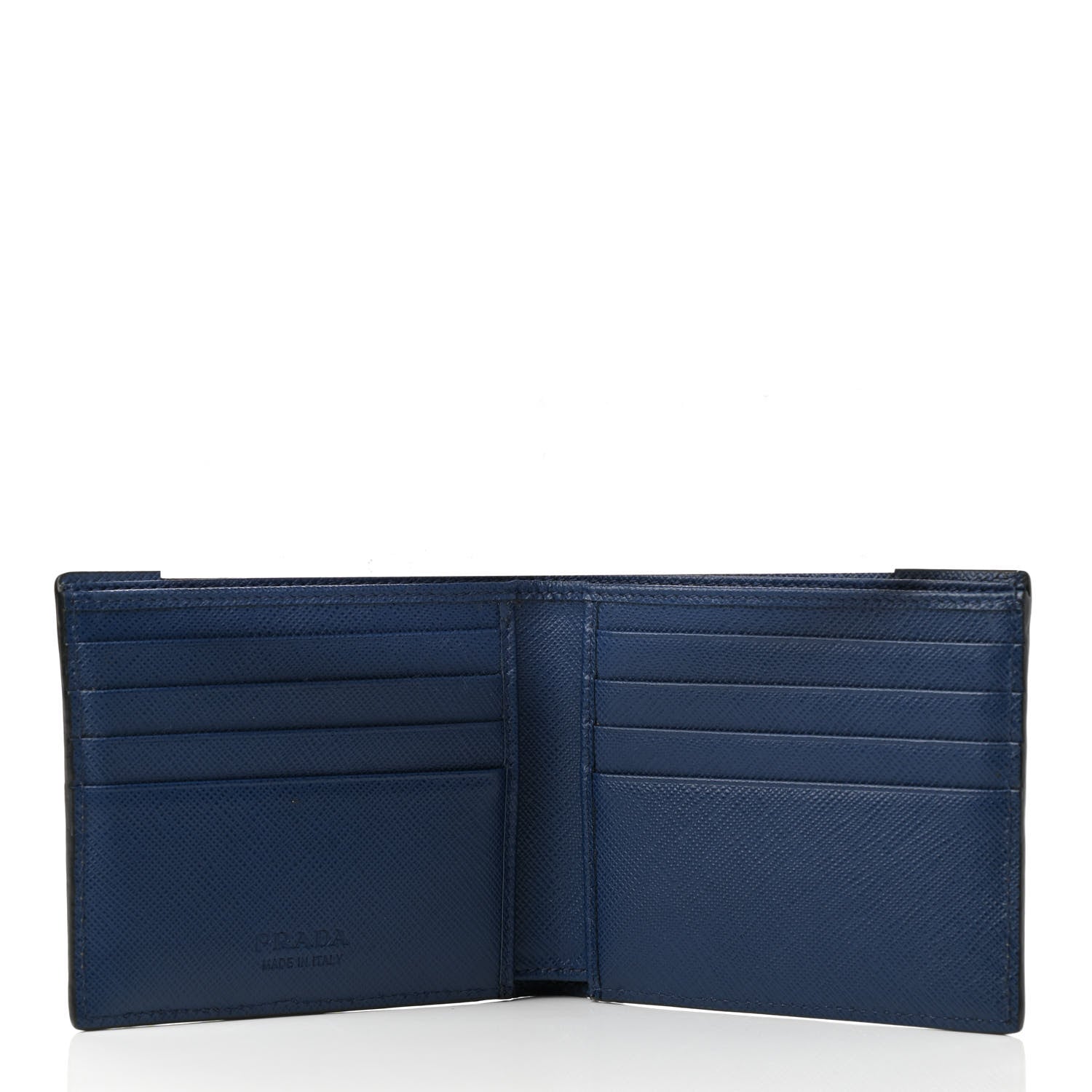 Prada Saffiano Tri-Color Bi-Fold Wallet Marmo Baltico Bluette 4 of 7