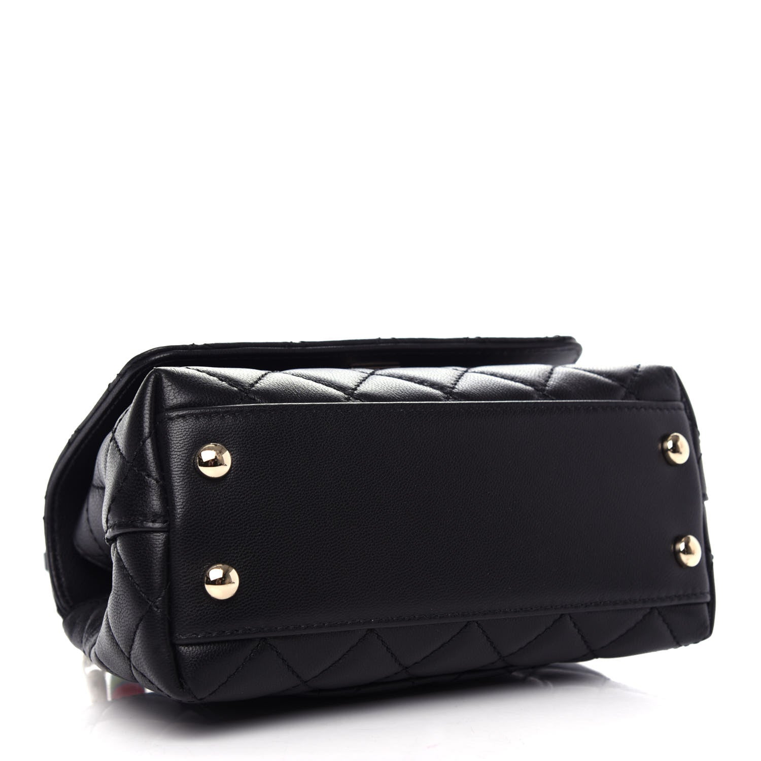 Chanel Goatskin Quilted Rainbow Extra Mini Coco Handle Flap Black 4 of 10