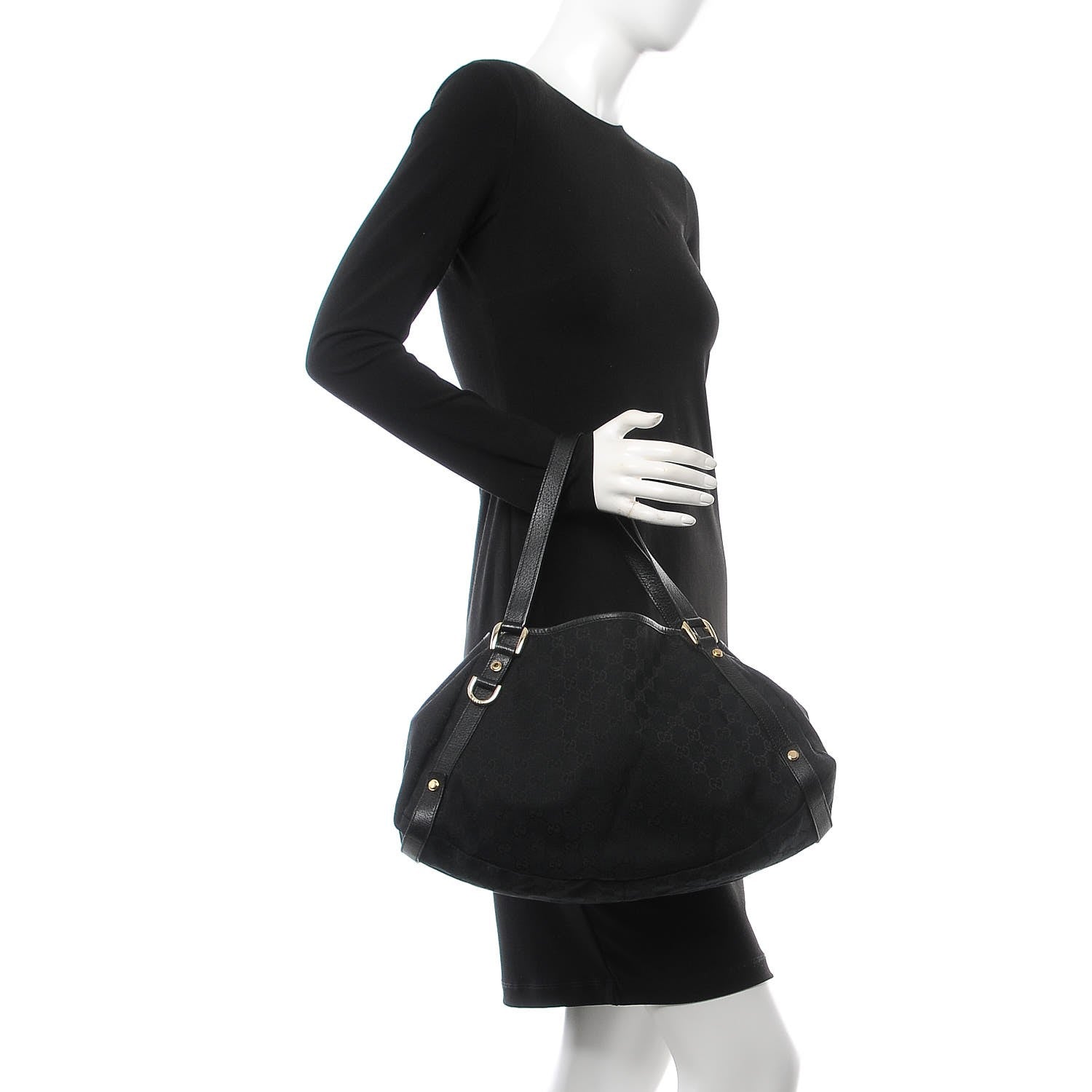 Gucci Monogram Medium Abbey Shoulder Bag Black 2 of 11