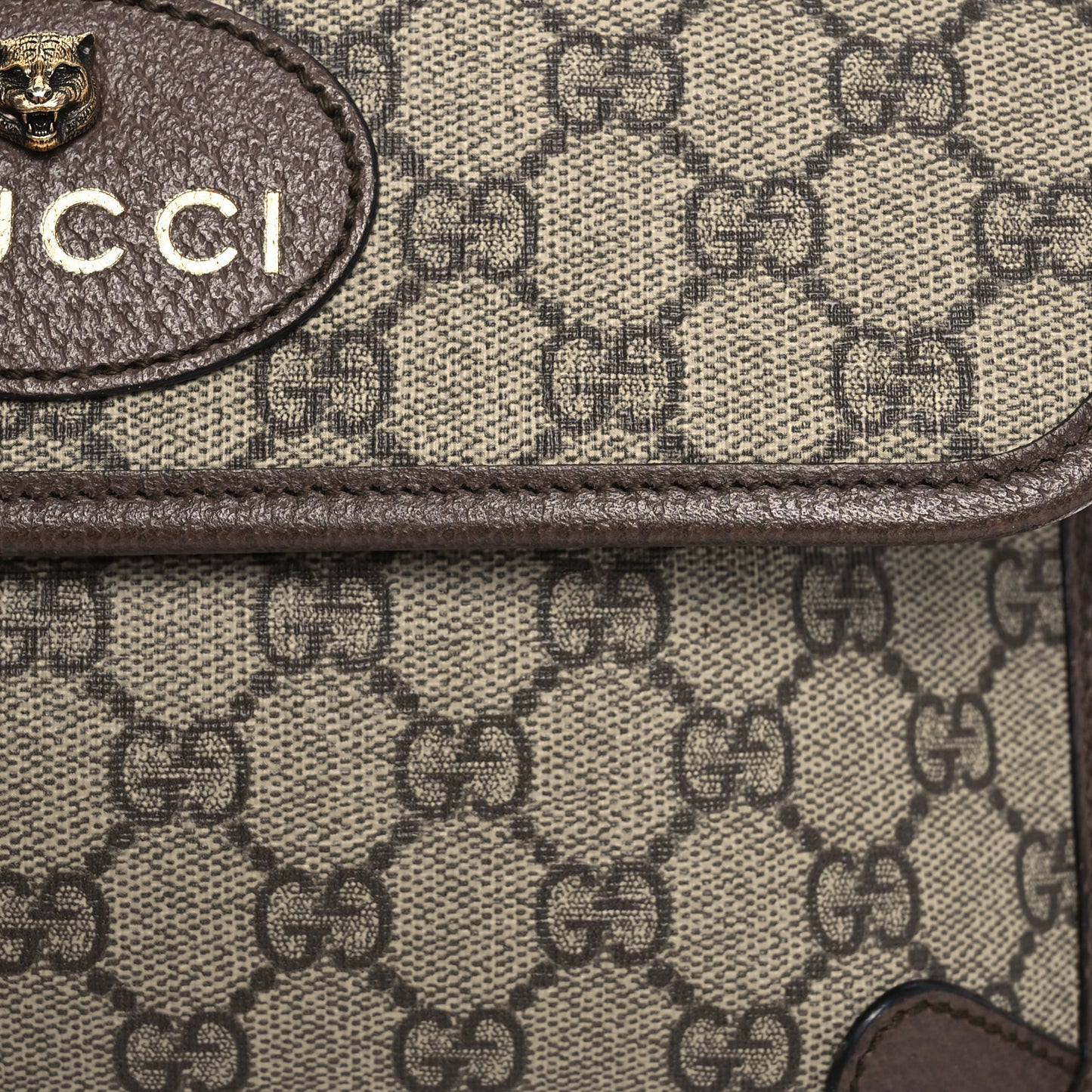 GG Supreme Monogram Neo Vintage Web Belt Bag Brown