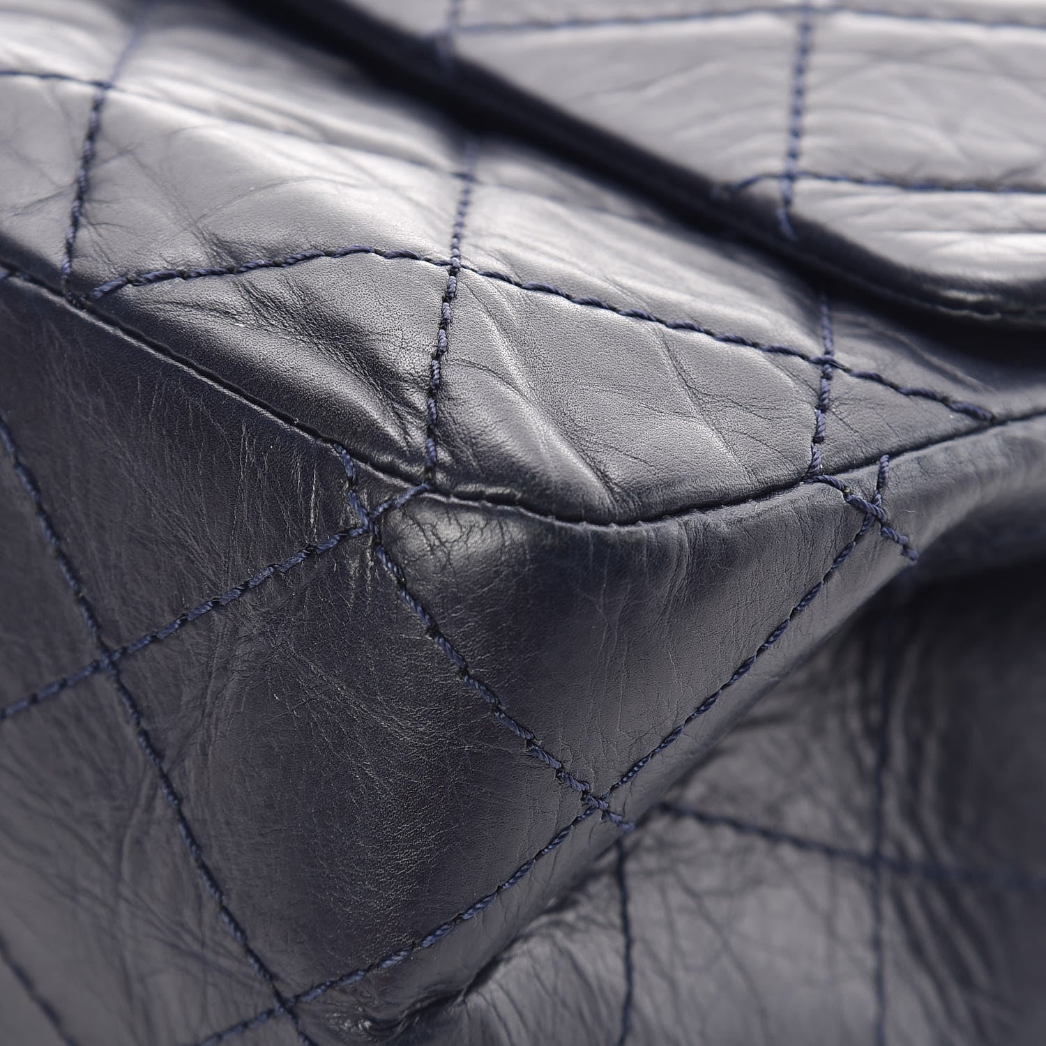 Chanel Aged Calfskin Quilted 2.55 Reissue 227 Flap Navy Blue 10 of 13