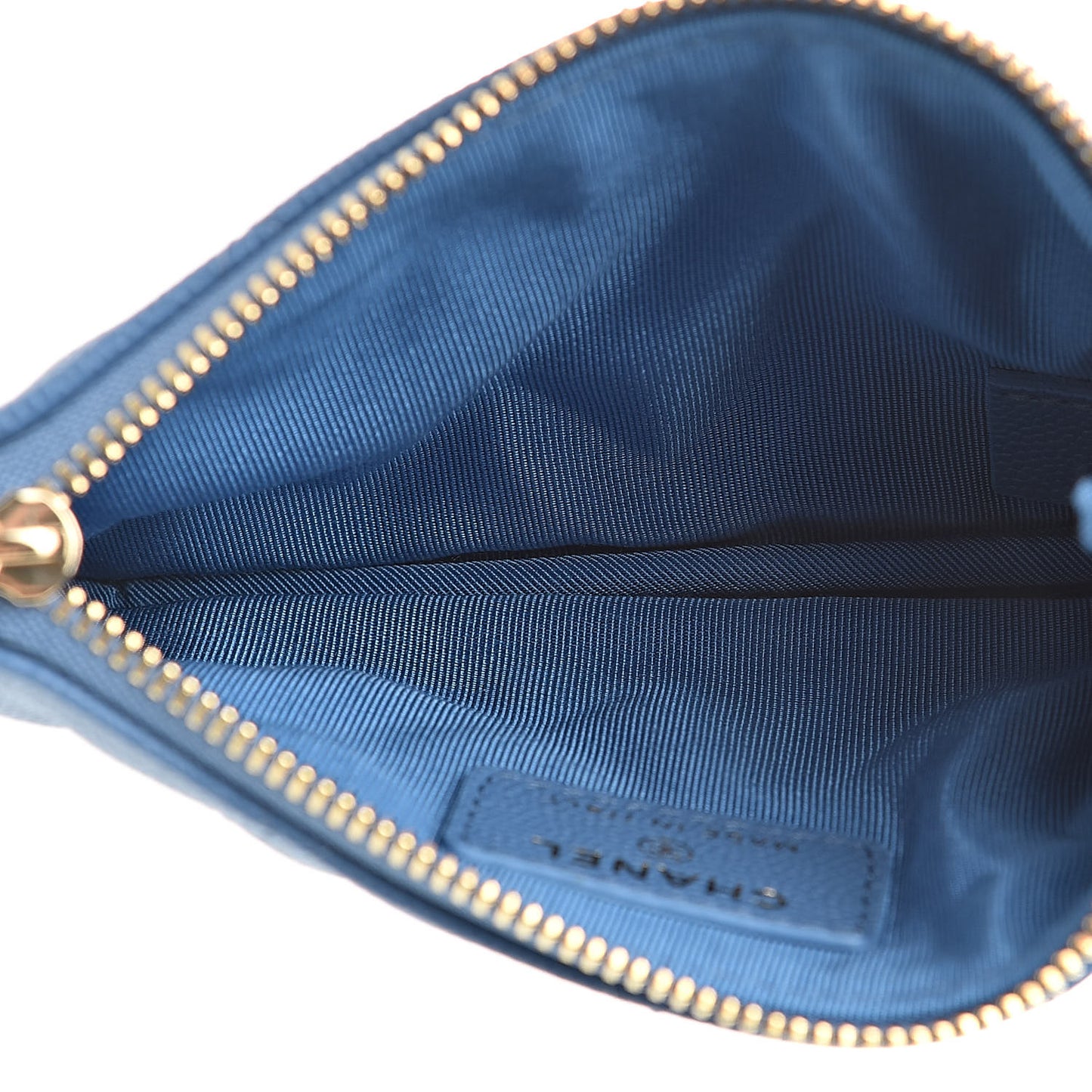 Caviar Quilted Small Cosmetic Case Blue