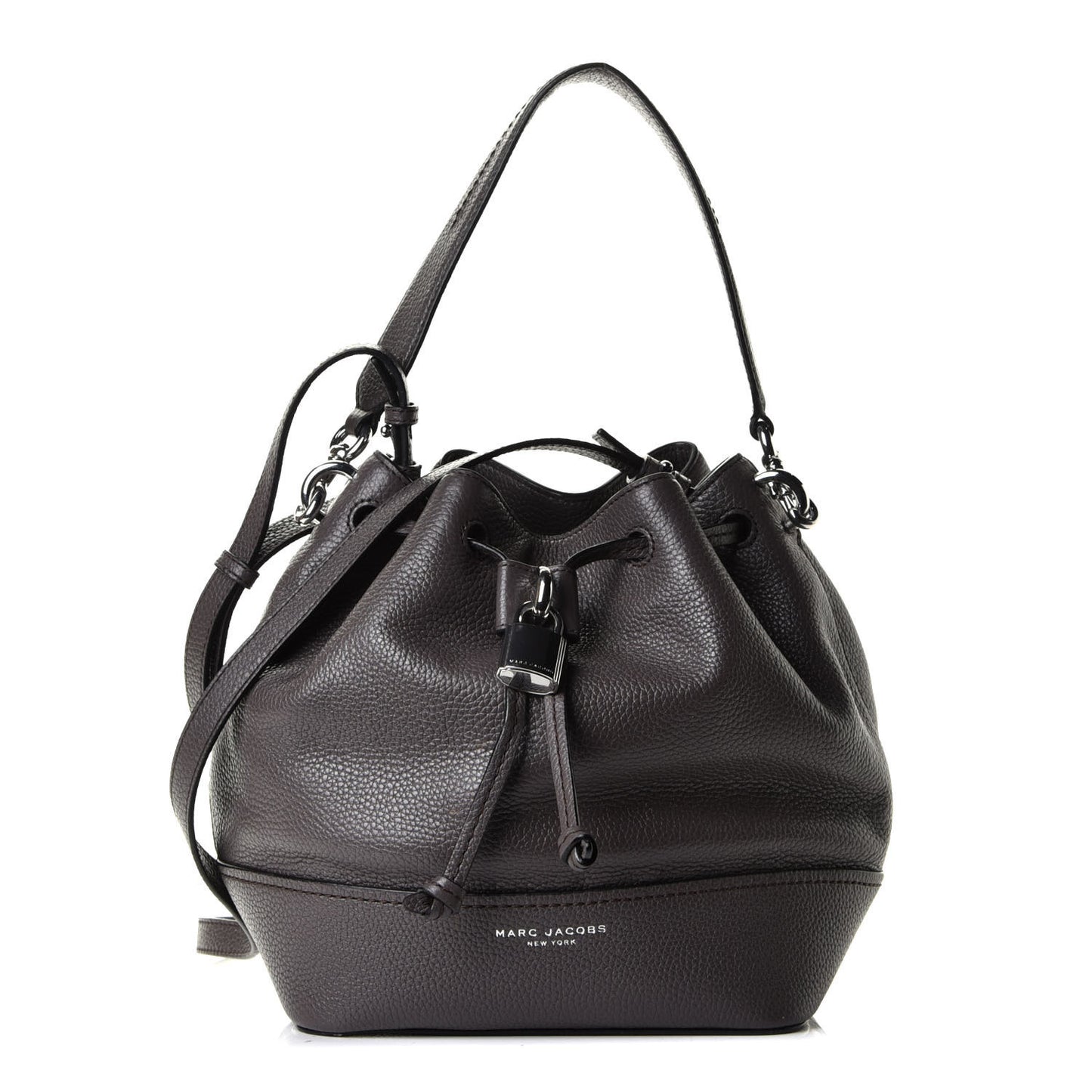 Grained Calfskin Lock That Bucket Bag Grey