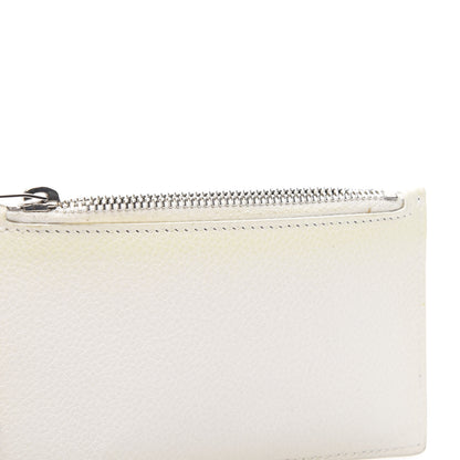 Saint Laurent Grained Calfskin 5 Fragments Zip Pouch Card Holder White 7 of 10