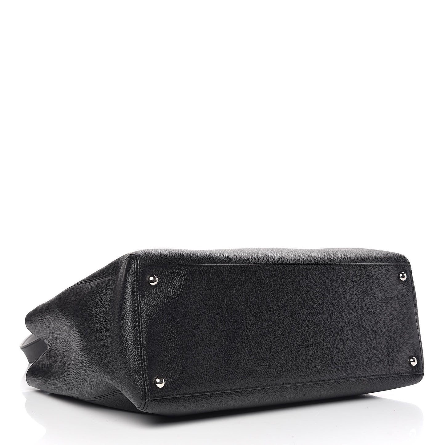 Calfskin Cerf Executive Shopper Tote Black