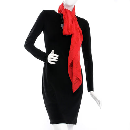 Alexander McQueen Cotton Viscose Skull Scarf Red 3 of 6