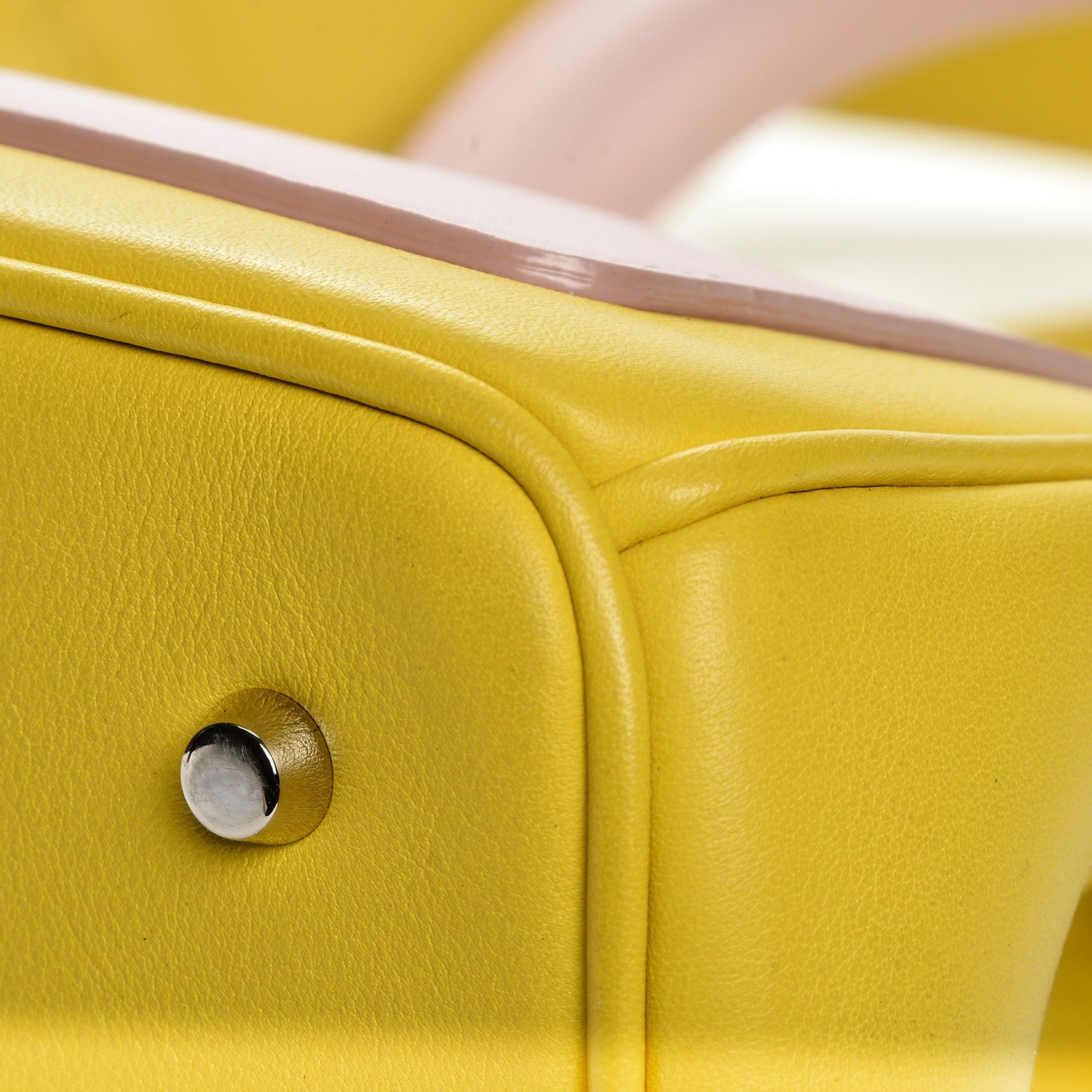Christian Dior Smooth Calfskin Bi-Color Mini Be Dior Flap Bright Yellow Rose Dragee 10 of 13