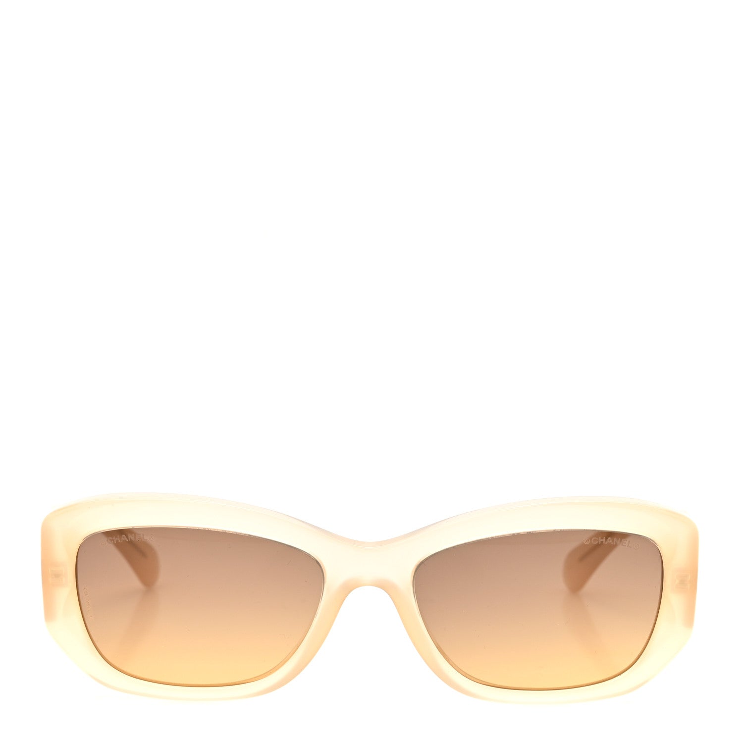 Chanel Acetate Rectangle Sunglasses 5493 Light Yellow Light Yellow 2 of 8