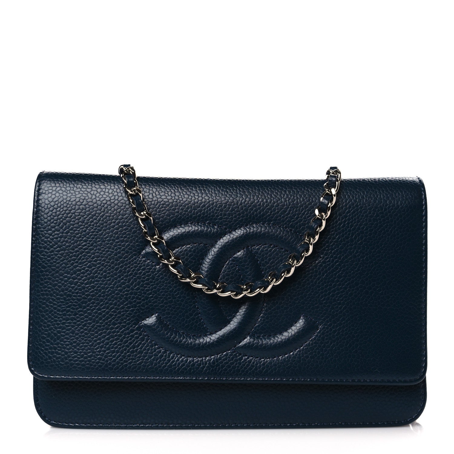 Chanel Caviar Timeless CC Wallet on Chain WOC Navy Blue 1 of 10