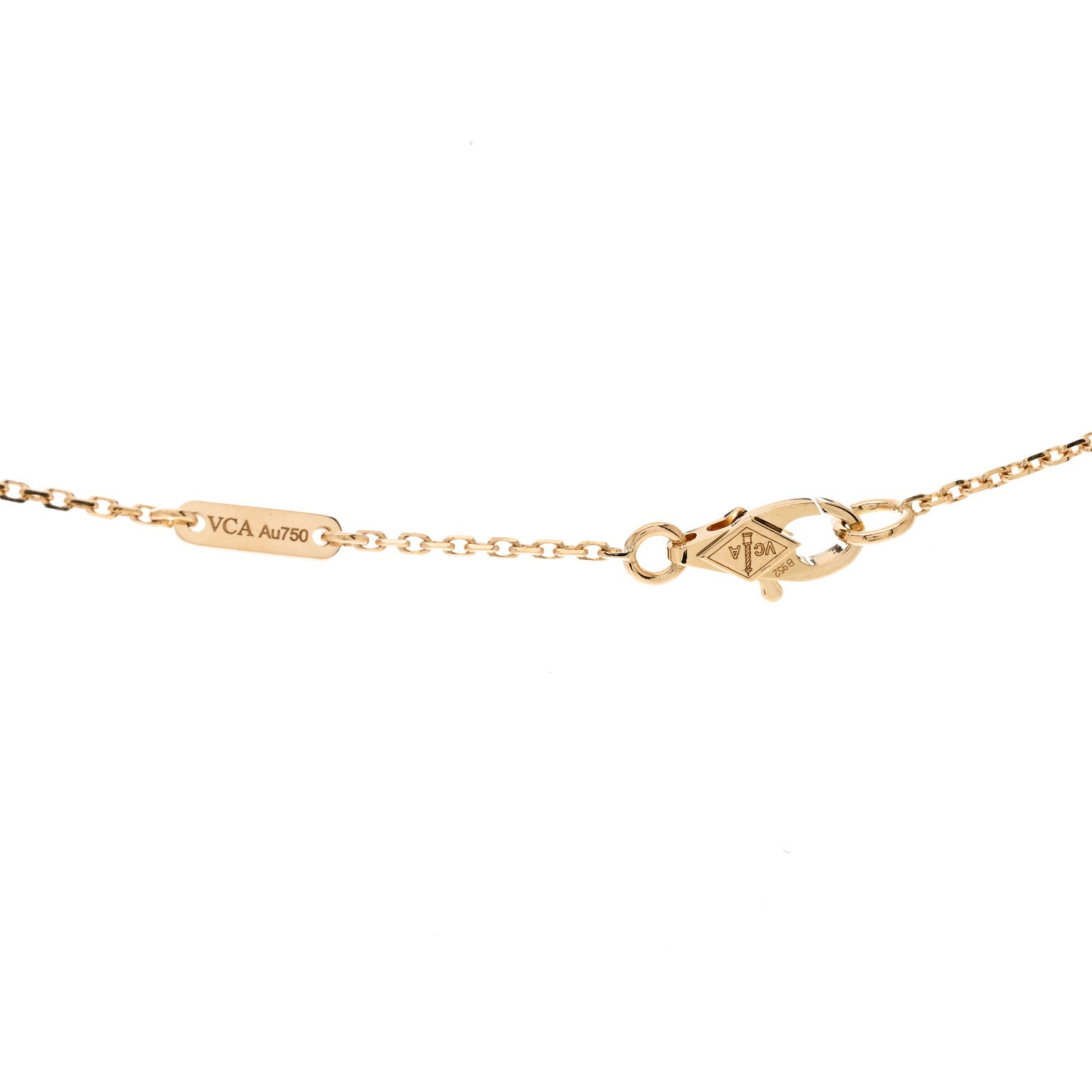 Van Cleef & Arpels 18K Yellow Gold Mother of Pearl Sweet Alhambra Pendant Necklace 3 of 5