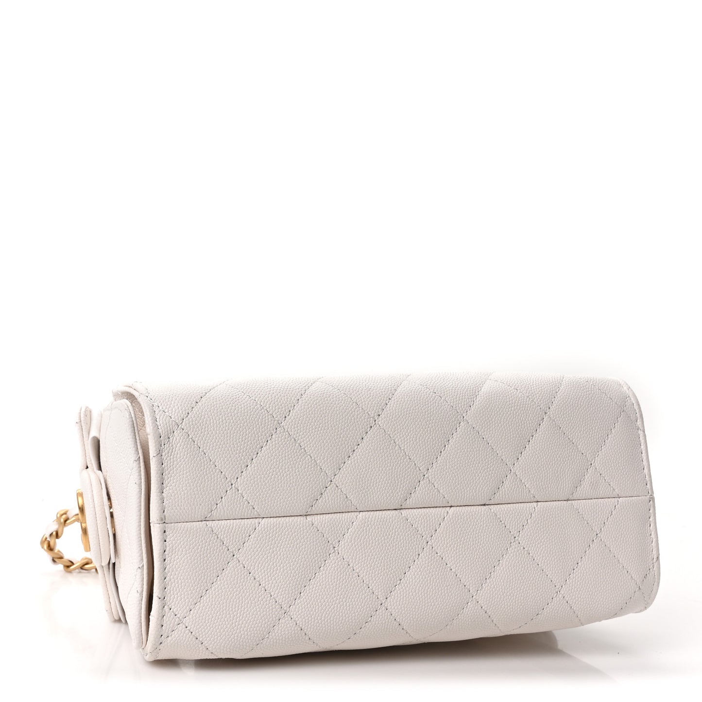 Caviar Quilted Mini Chanel 25 Handbag White