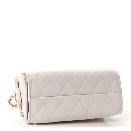 Chanel Caviar Quilted Mini Chanel 25 Handbag White 4 of 11