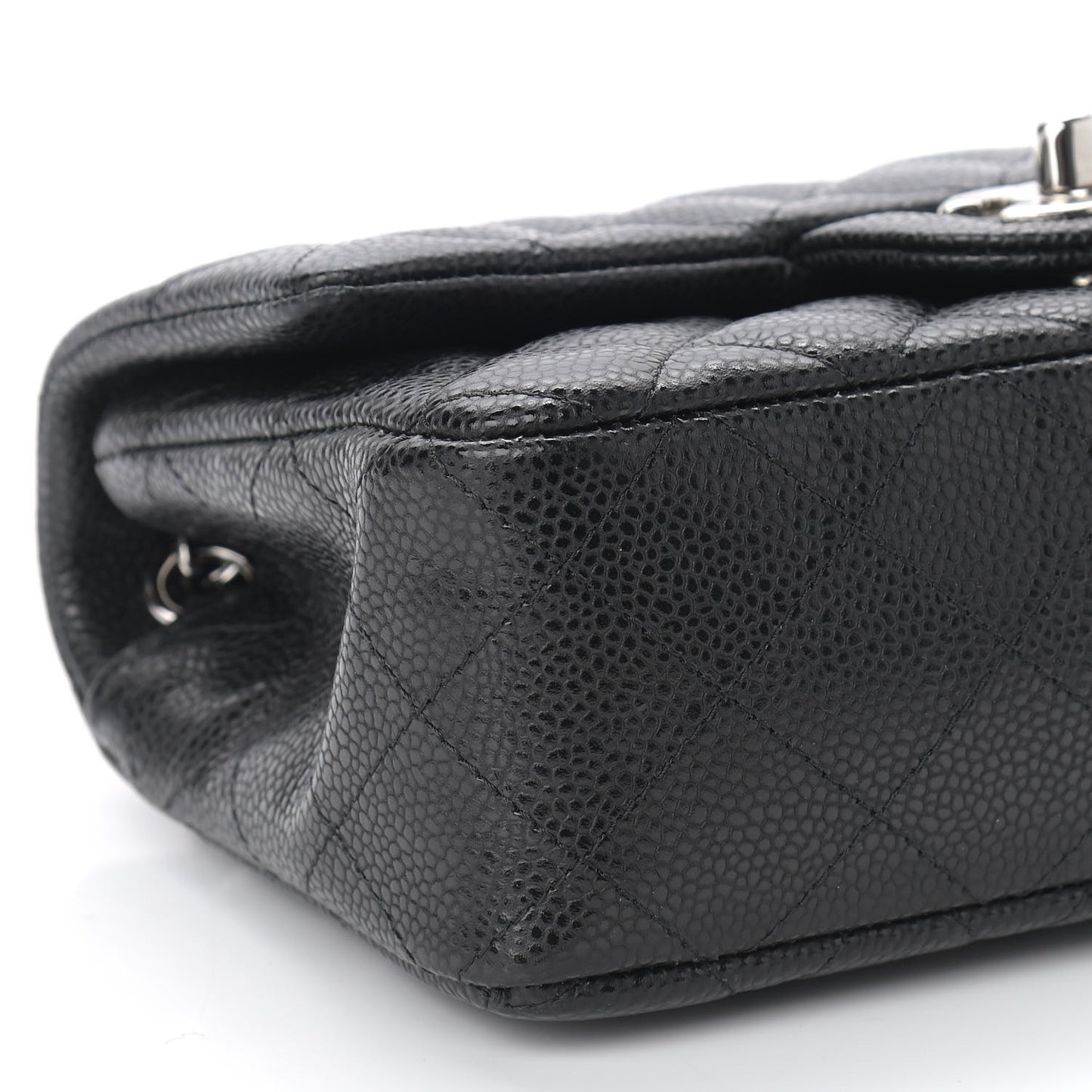 Caviar Quilted Mini Rectangular Flap Black