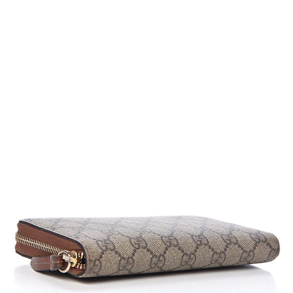 Gucci GG Supreme Monogram Cuoio Toscano Zip Around Wallet Beige Ebony Cuir 4 of 8