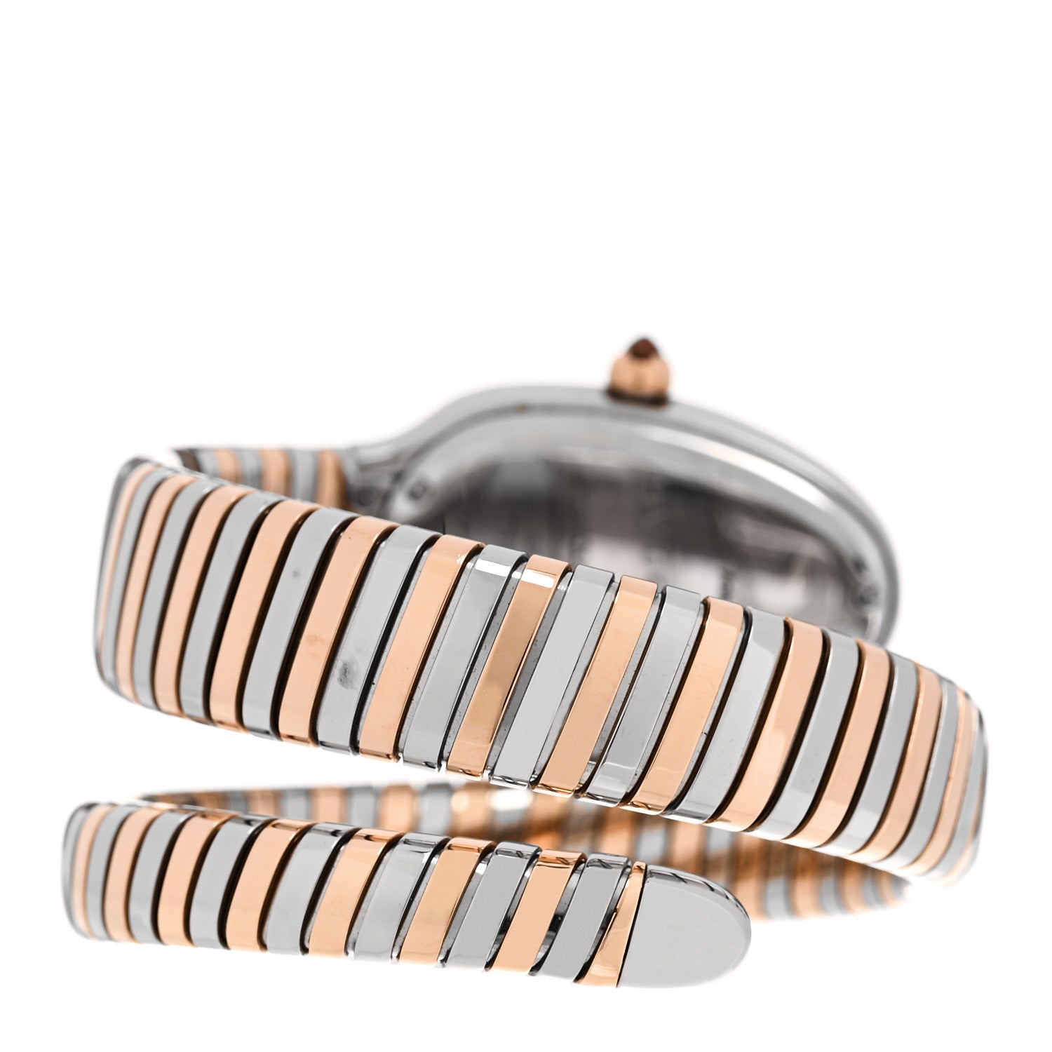 Bulgari Stainless Steel 18K Rose Gold Diamond Bezel 35mm Serpenti Tubogas Quartz Watch Green 4 of 5