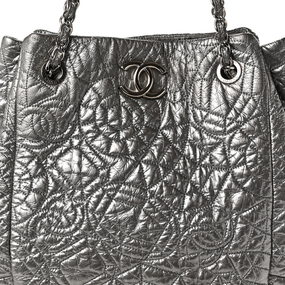 Vinyl Graphic Edge Tote Silver